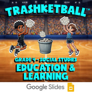 Education & Learning TRASHKETBALL Socials Game - No Prep Grade 4 Review Activity