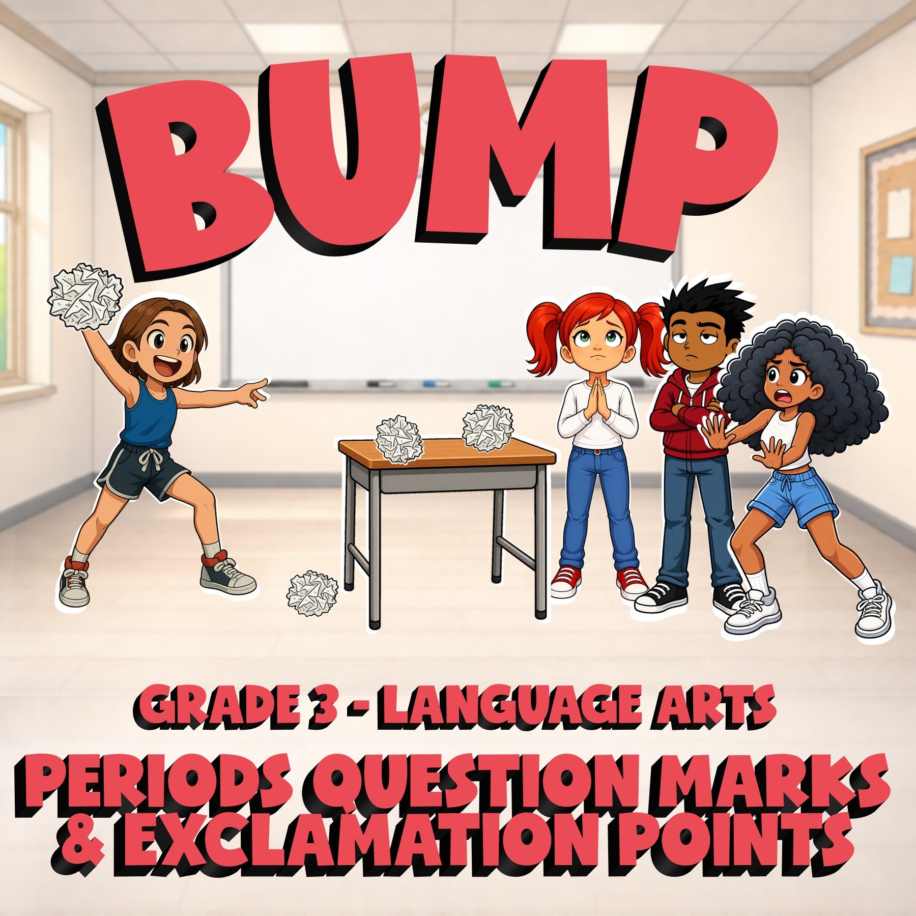 Periods Question Marks & Exclamation Points BUMP ELA Game - No Prep Grade 3