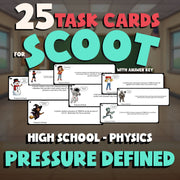 Pressure Defined SCOOT TASK CARDS Science Game - No Prep Physics Review Activity