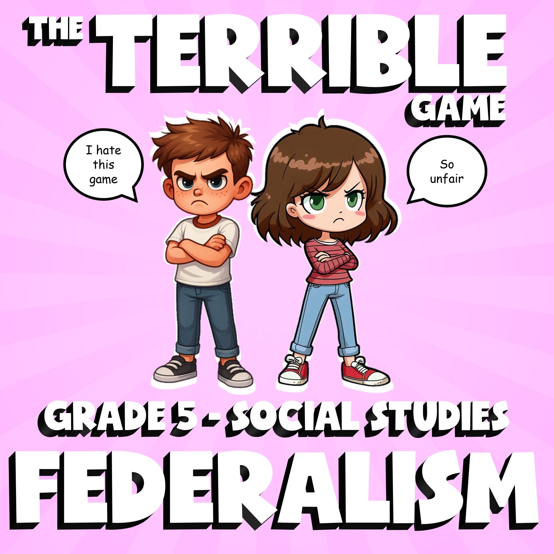Federalism THE TERRIBLE GAME - No Prep Grade 5 Socials Review Activity
