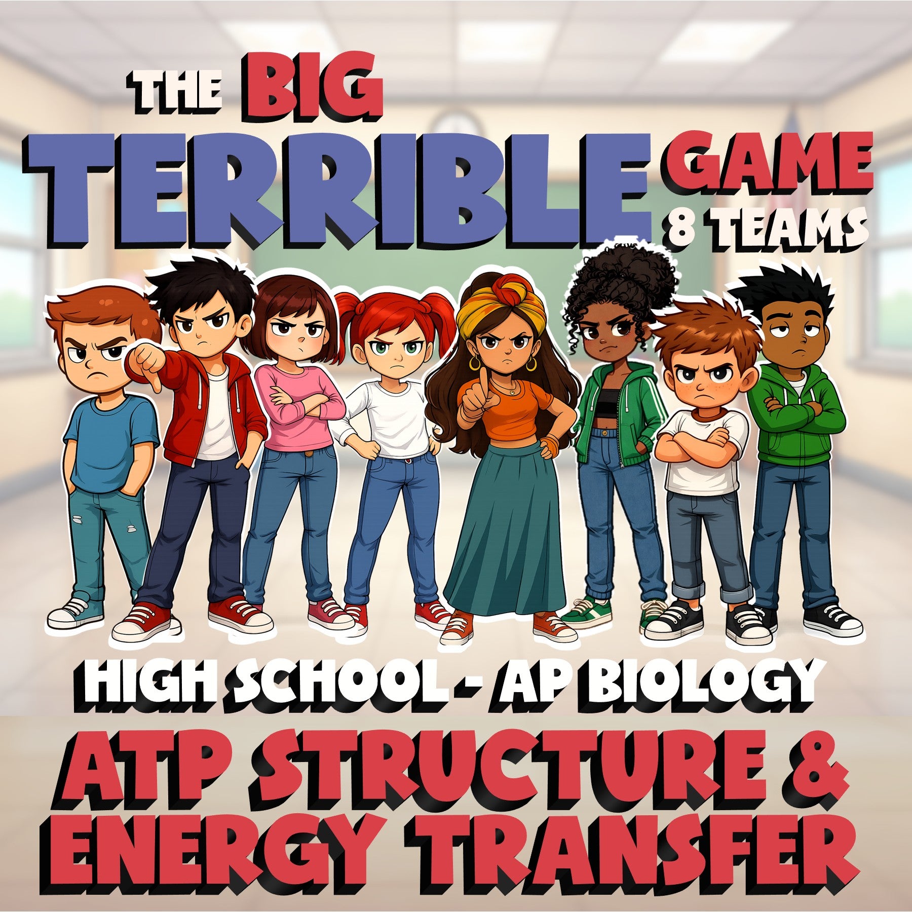 ATP Structure & Energy Transfer BIG TERRIBLE GAME - AP Biology Science Review