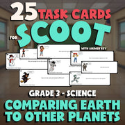 Comparing Earth to Other Planets SCOOT TASK CARDS Science Game - No Prep Grade 3