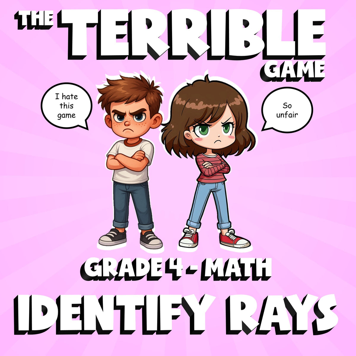 Identify Rays THE TERRIBLE GAME - No Prep Grade 4 Math Review Activity