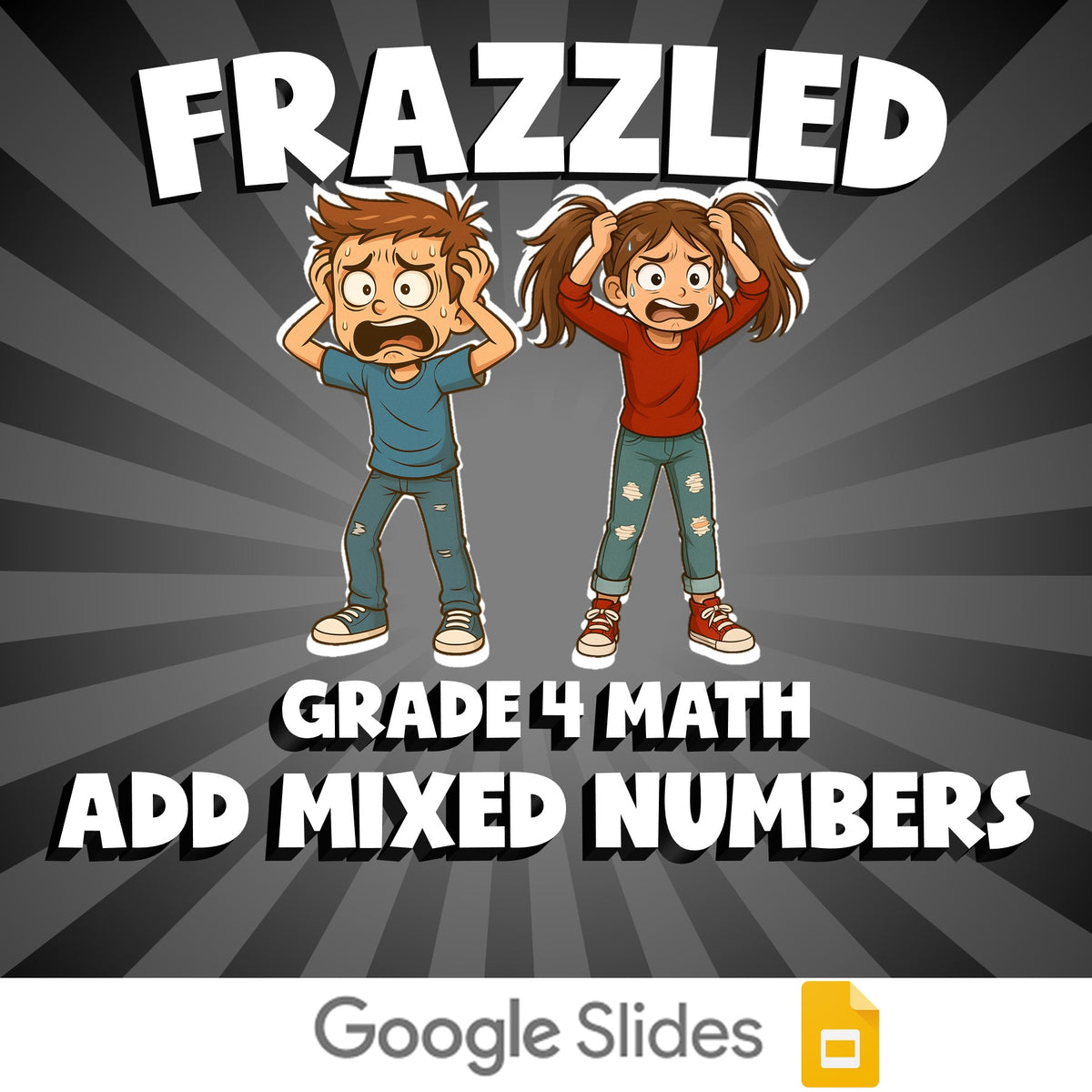 Add Mixed Numbers FRAZZLED Math Game - No Prep Grade 4 Review Activity