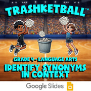 Identify Synonyms in Context TRASHKETBALL ELA Game - No Prep Grade 4 Review