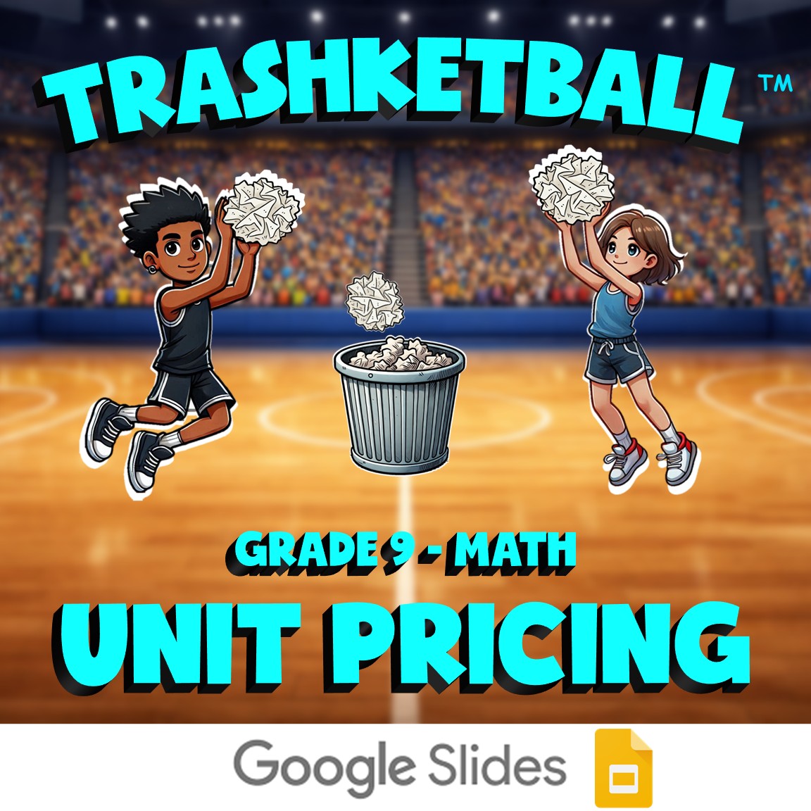 Unit Pricing TRASHKETBALL Math Game - No Prep Grade 9 Review Activity
