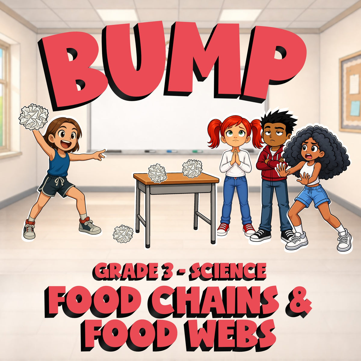 Food Chains & Food Webs BUMP Science Game - No Prep Grade 3 Review Activity
