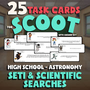 SETI & Scientific Searches SCOOT TASK CARDS Science Game - No Prep Astronomy