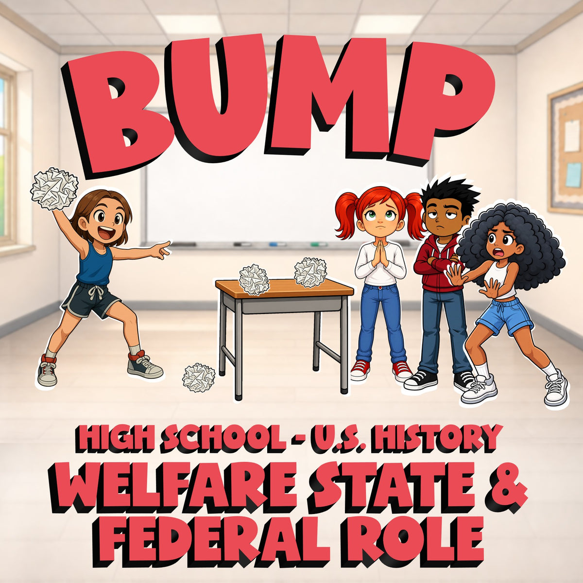 Welfare State & Federal Role BUMP U.S. History Game - No Prep Review Activity