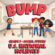 U.S. National Holidays BUMP Socials Game - No Prep Grade 3 Review Activity
