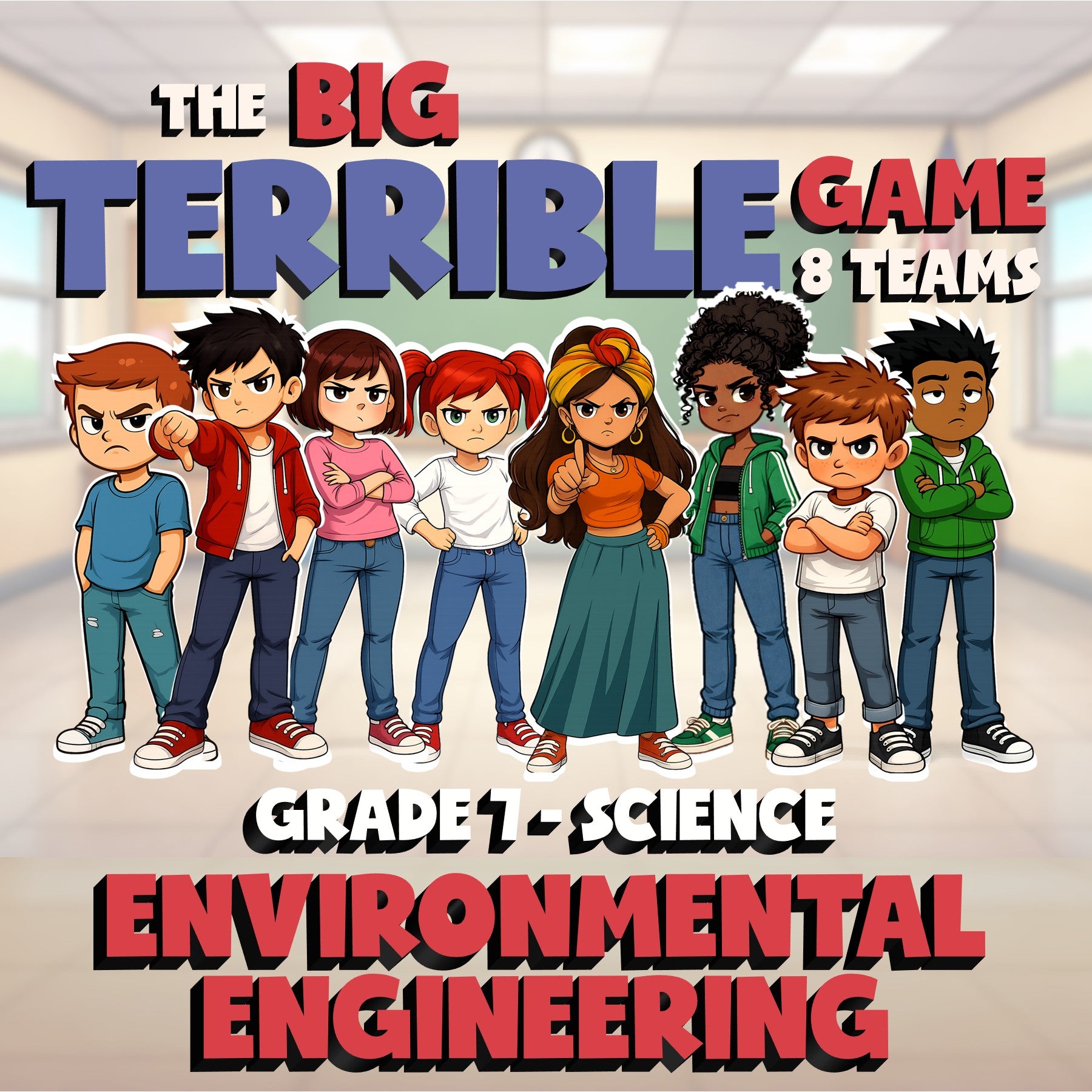 Environmental Engineering BIG TERRIBLE GAME - No Prep Grade 7 Science Review
