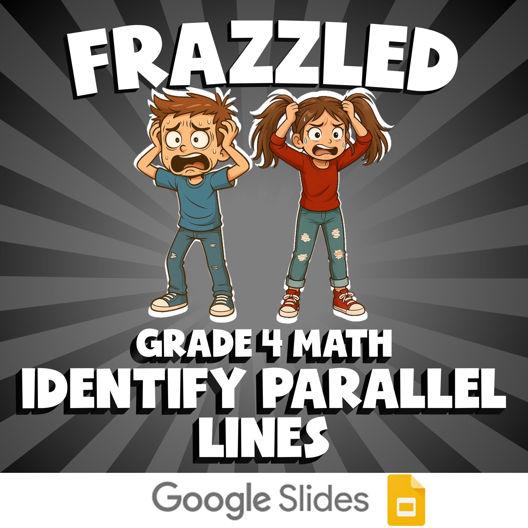 Identify Parallel Lines FRAZZLED Math Game - No Prep Grade 4 Review Activity