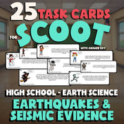 Earthquakes & Seismic Evidence SCOOT TASK CARDS Game - No Prep Earth Science