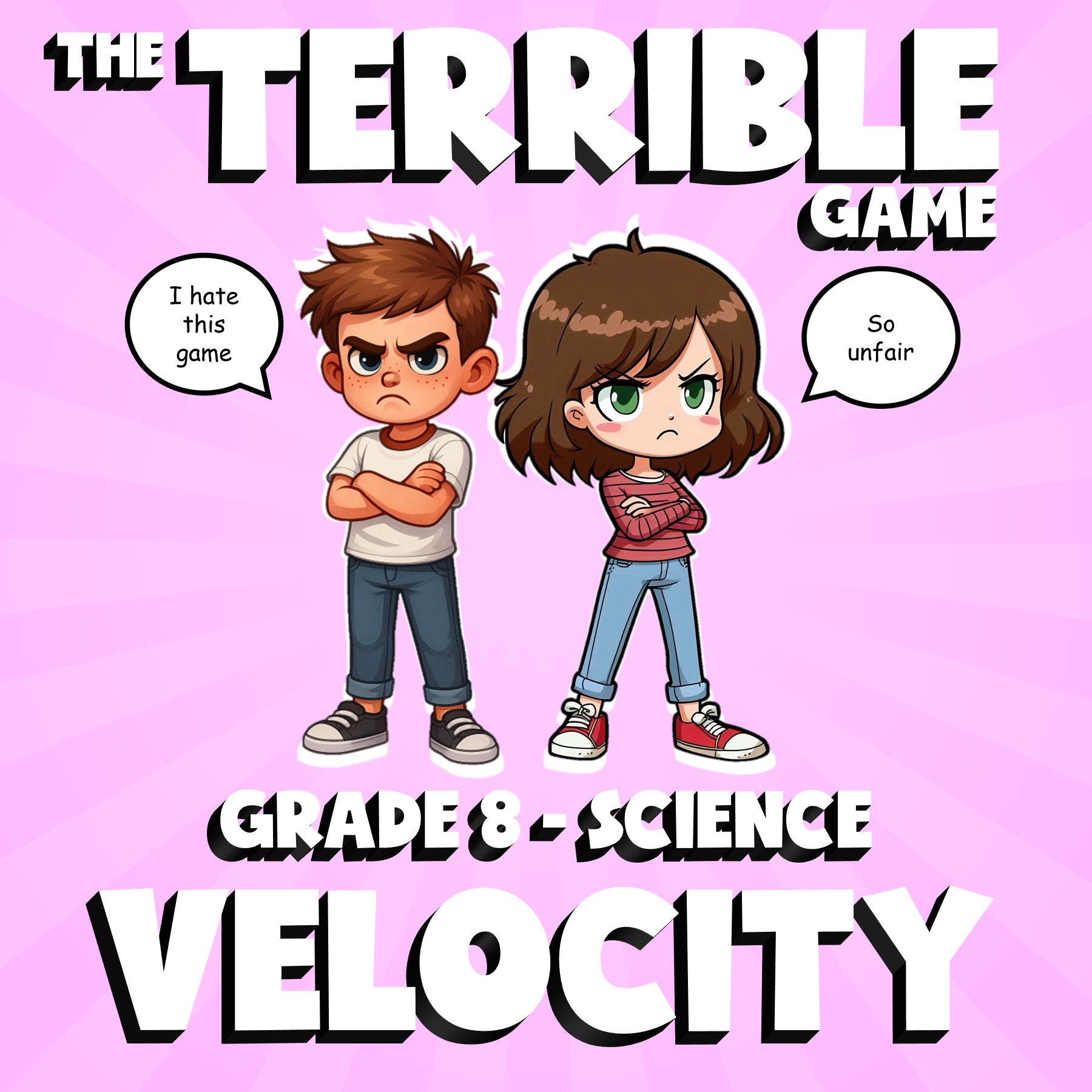 Velocity THE TERRIBLE GAME - No Prep Grade 8 Science Review Activity