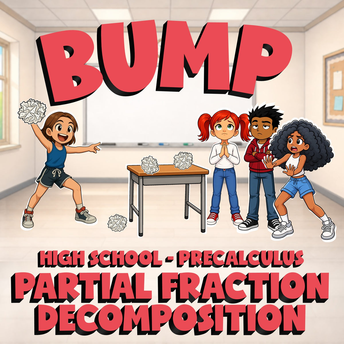 Partial Fraction Decomposition BUMP Math Game - No Prep PreCalculus Review