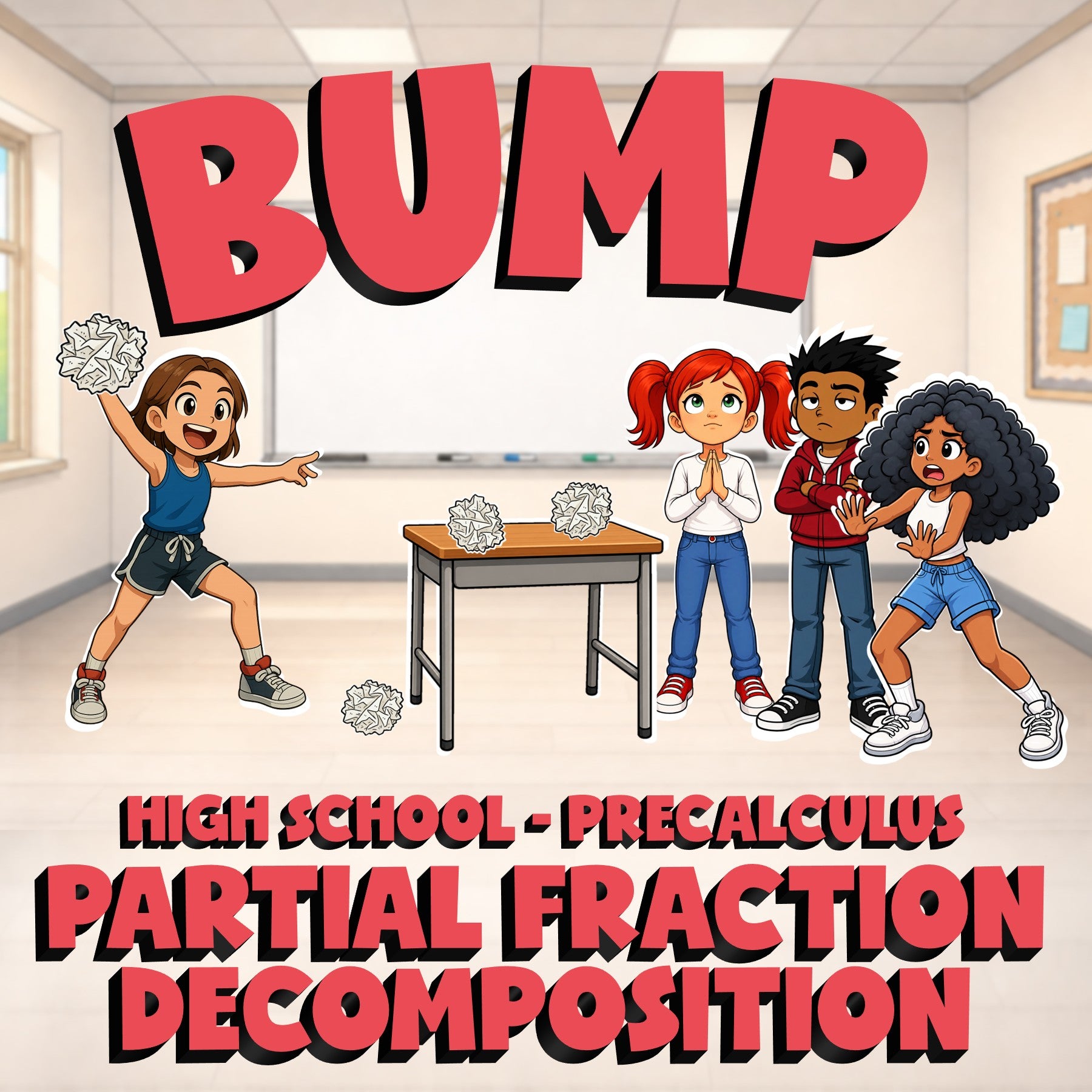 Partial Fraction Decomposition BUMP Math Game - No Prep PreCalculus Review