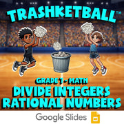 Divide Integers Rational Numbers TRASHKETBALL Math Game - No Prep Grade 7 Review