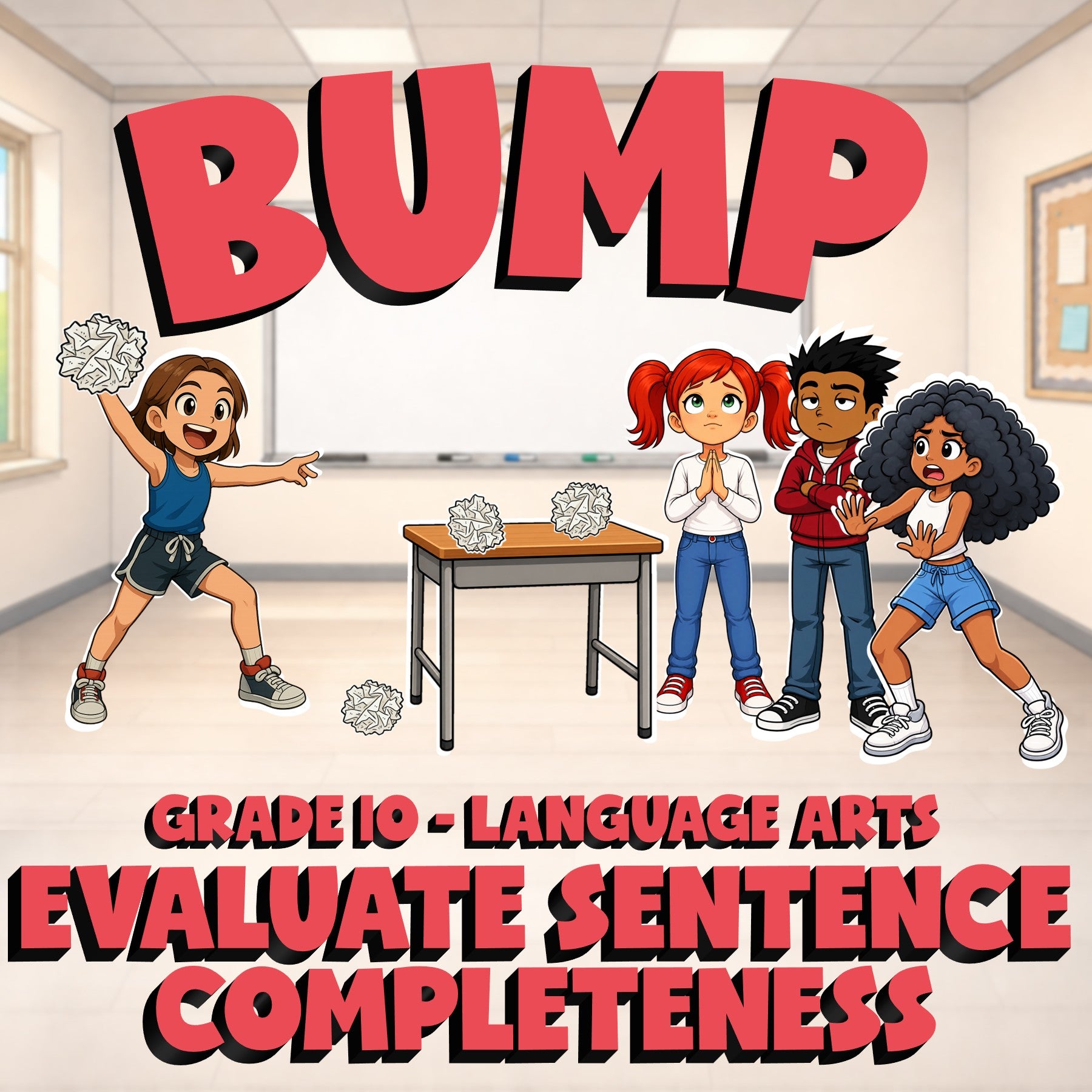 Evaluate Sentence Completeness BUMP ELA Game - No Prep Grade 10 Review Activity