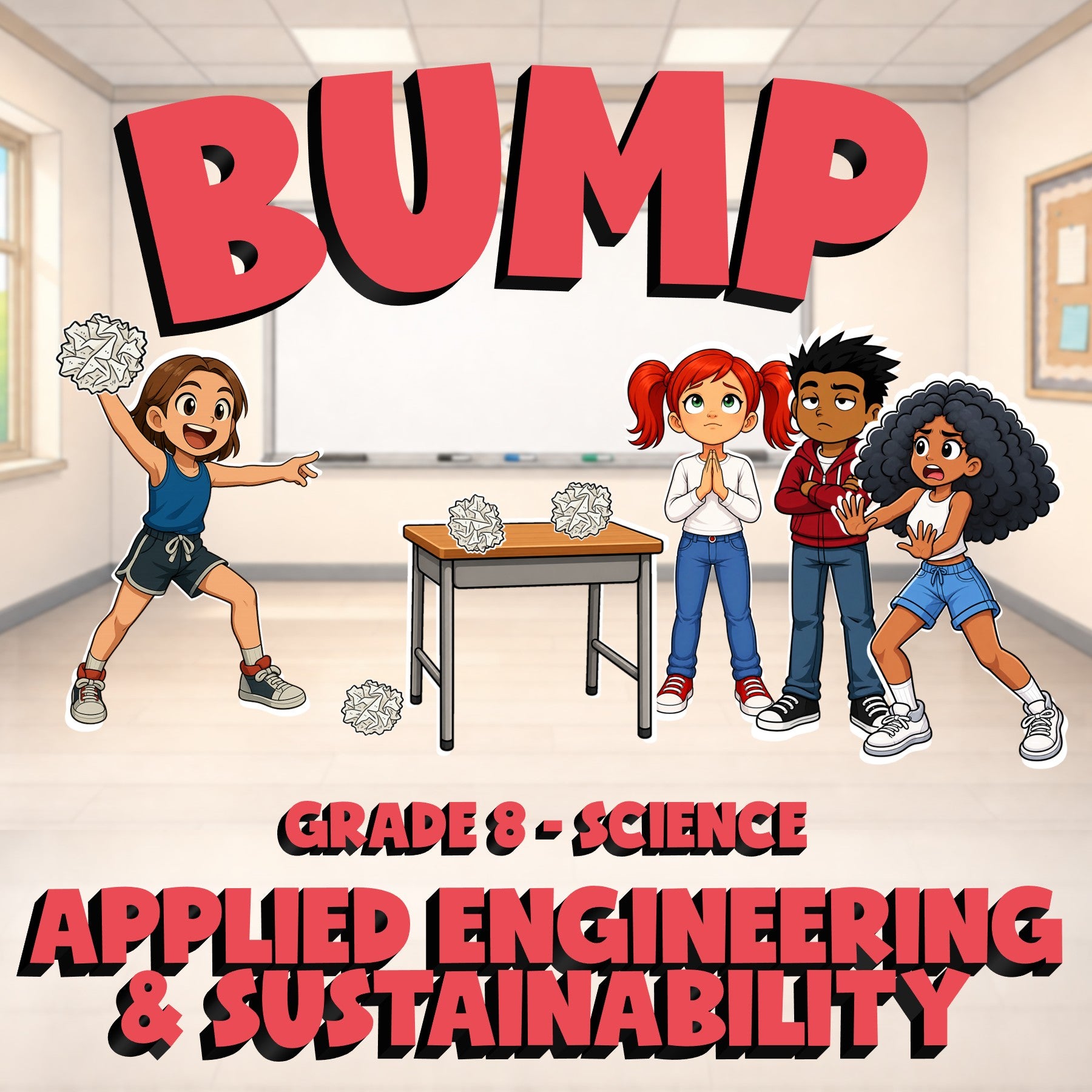 Applied Engineering & Sustainability BUMP Science Game - No Prep Grade 8 Review