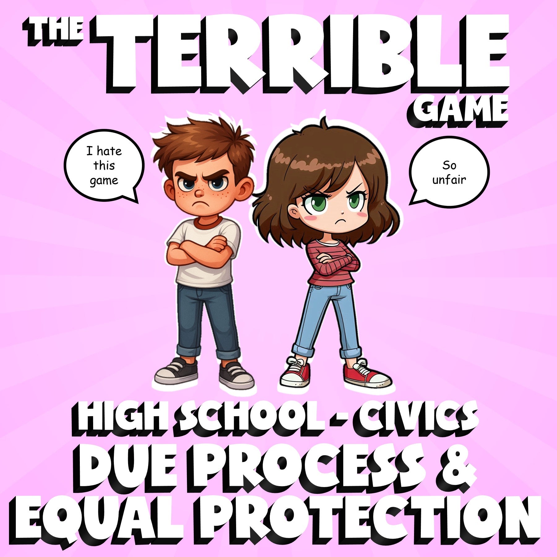 Due Process & Equal Protection THE TERRIBLE GAME - No Prep Civics Review