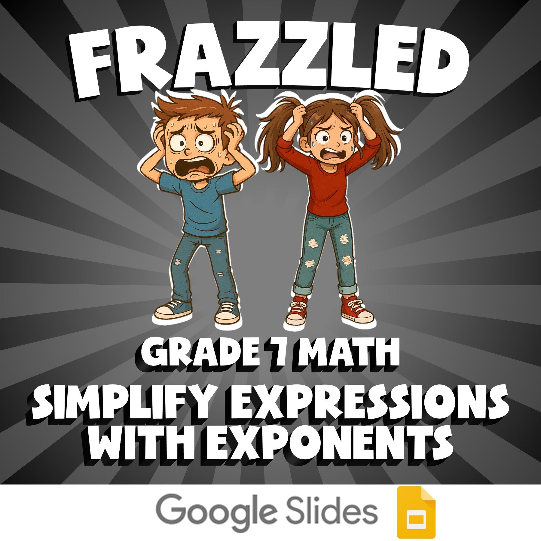 Simplify Expressions with Exponents FRAZZLED Math Game - No Prep Grade 7 Review