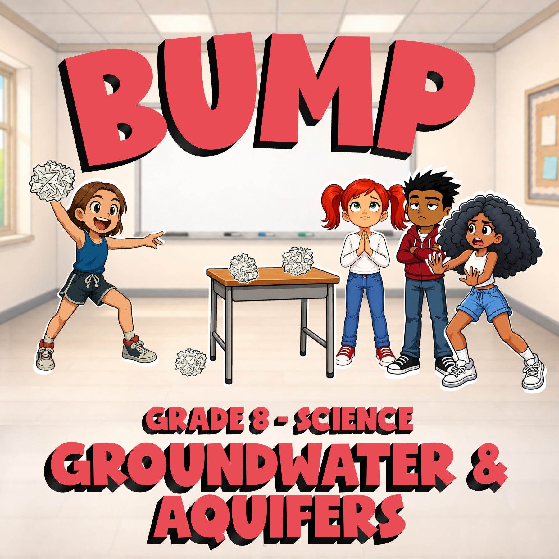 Groundwater & Aquifers BUMP Science Game - No Prep Grade 8 Review Activity