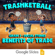 Benefits of Trade TRASHKETBALL Socials Game - No Prep Grade 3 Review Activity