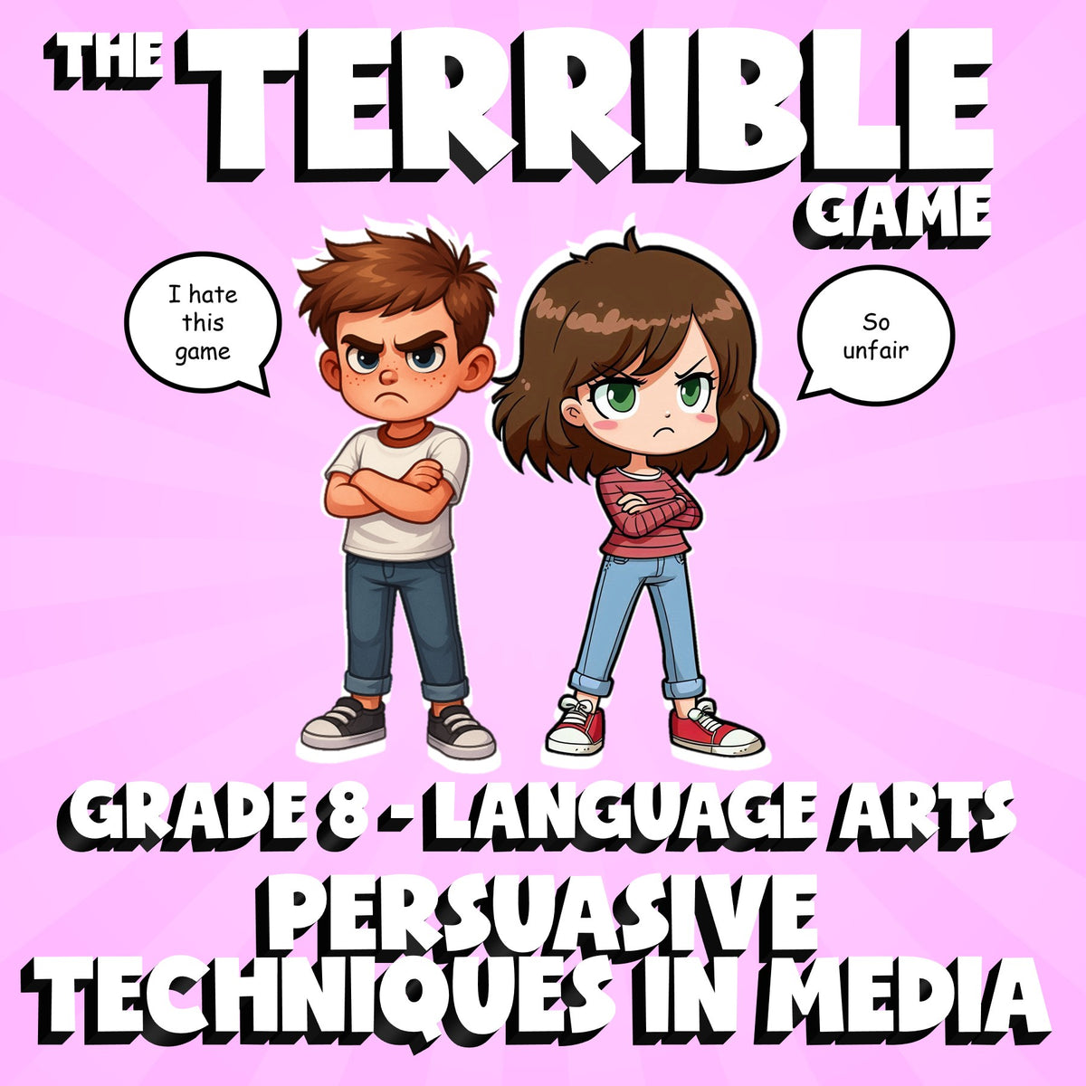 Persuasive Techniques in Media THE TERRIBLE GAME - No Prep Grade 8 ELA Review