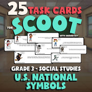 U.S. National Symbols SCOOT TASK CARDS Socials Game - No Prep Grade 3 Review
