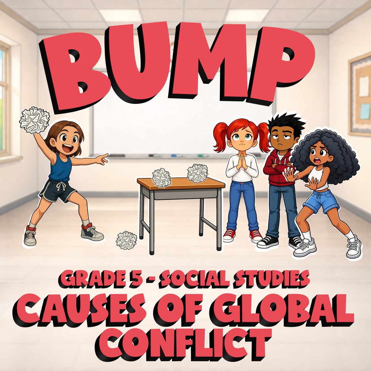 Causes of Global Conflict BUMP Socials Game - No Prep Grade 5 Review Activity