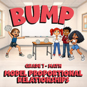 Model Proportional Relationships BUMP Math Game - No Prep Grade 7 Review