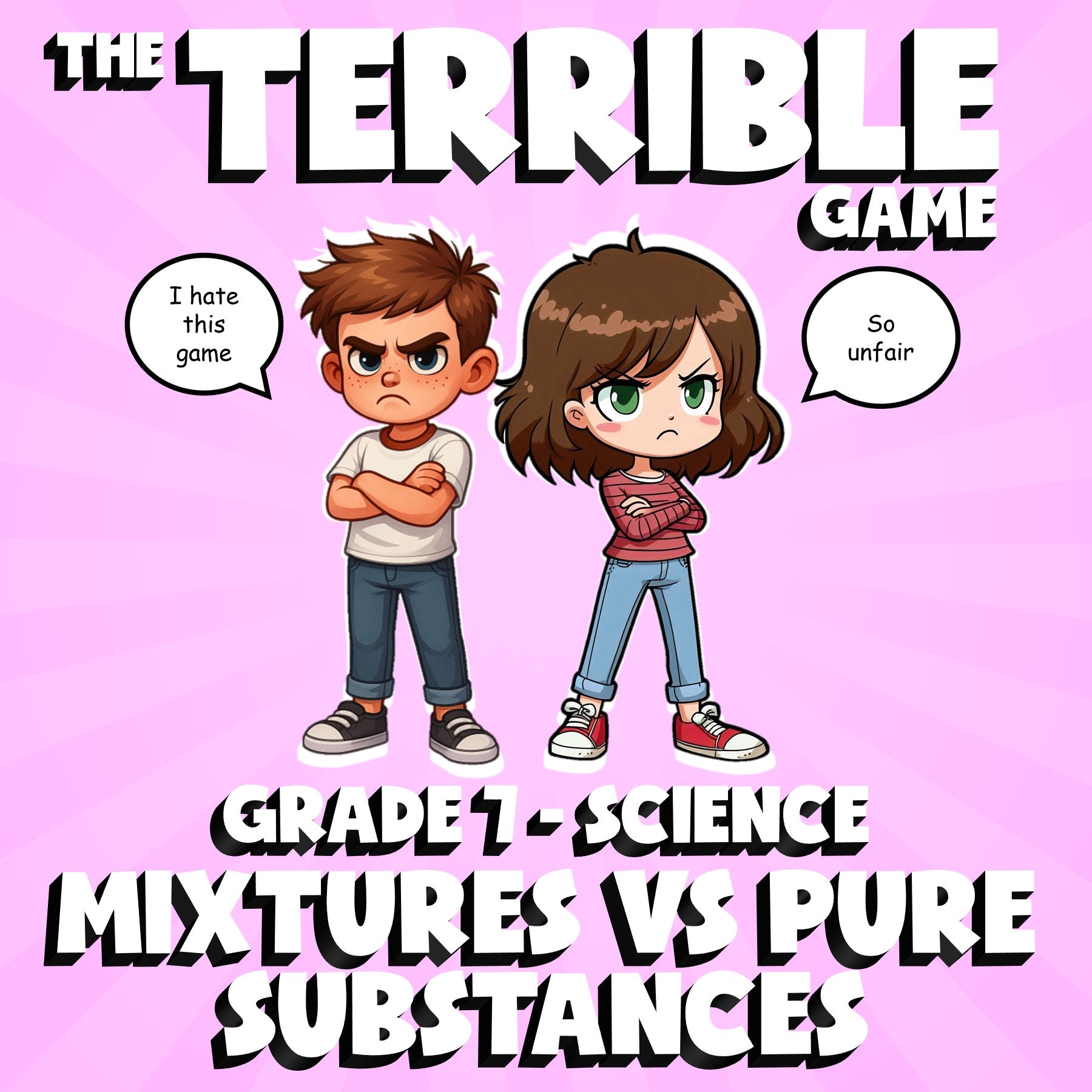 Mixtures vs Pure Substances THE TERRIBLE GAME - No Prep Grade 7 Science Review