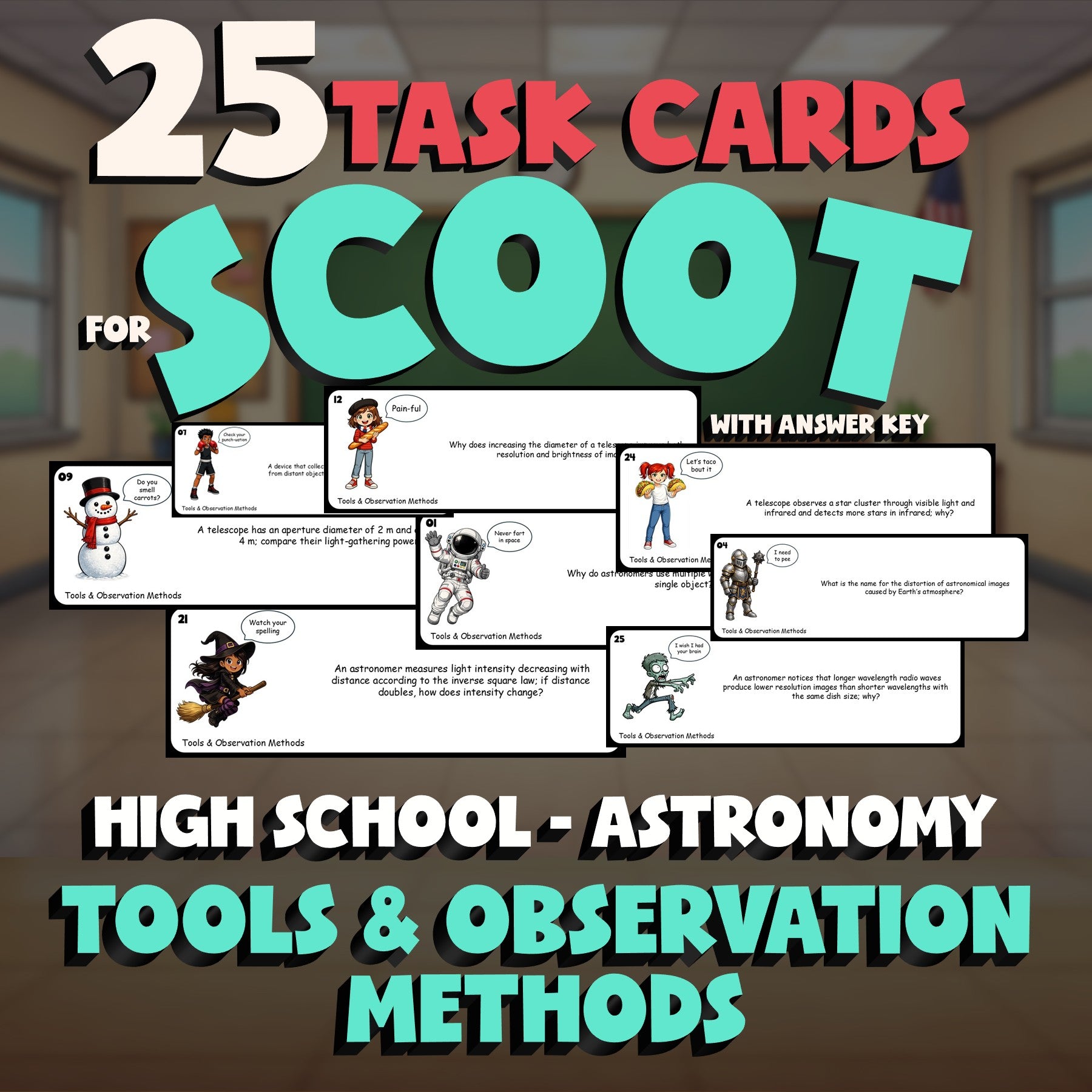 Tools & Observation Methods SCOOT TASK CARDS Science Game - No Prep Astronomy