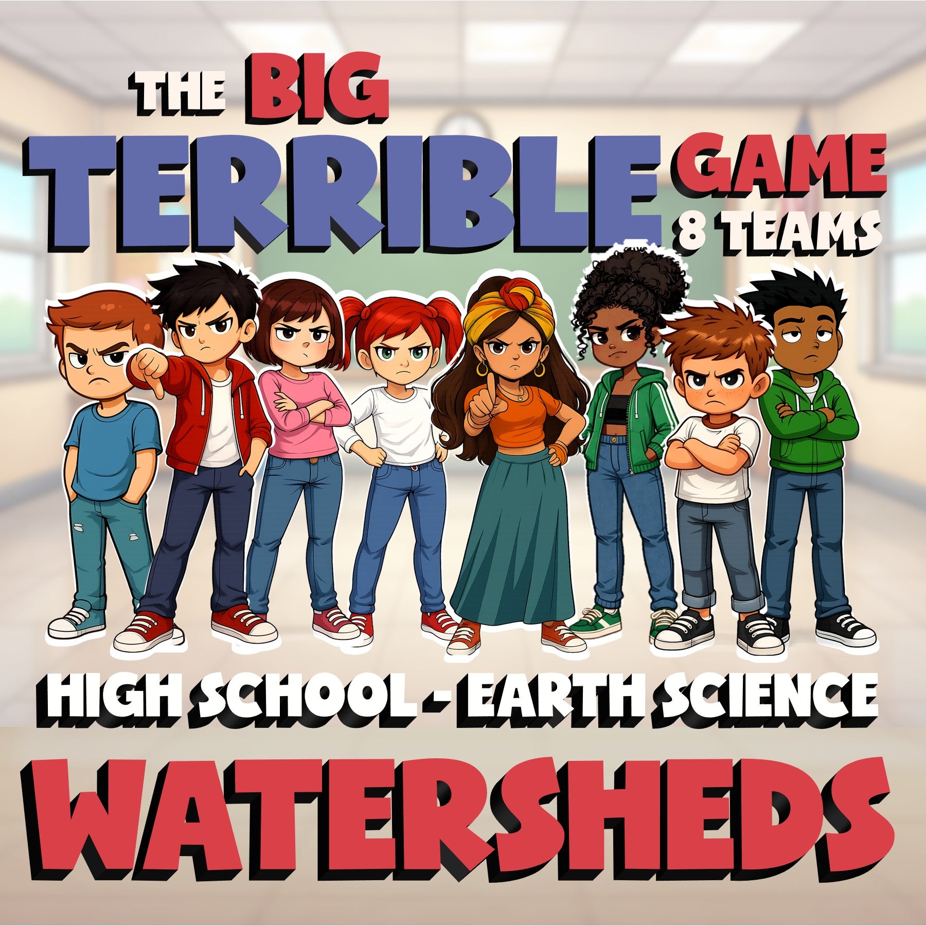 Watersheds BIG TERRIBLE GAME - No Prep Earth Science Review Activity