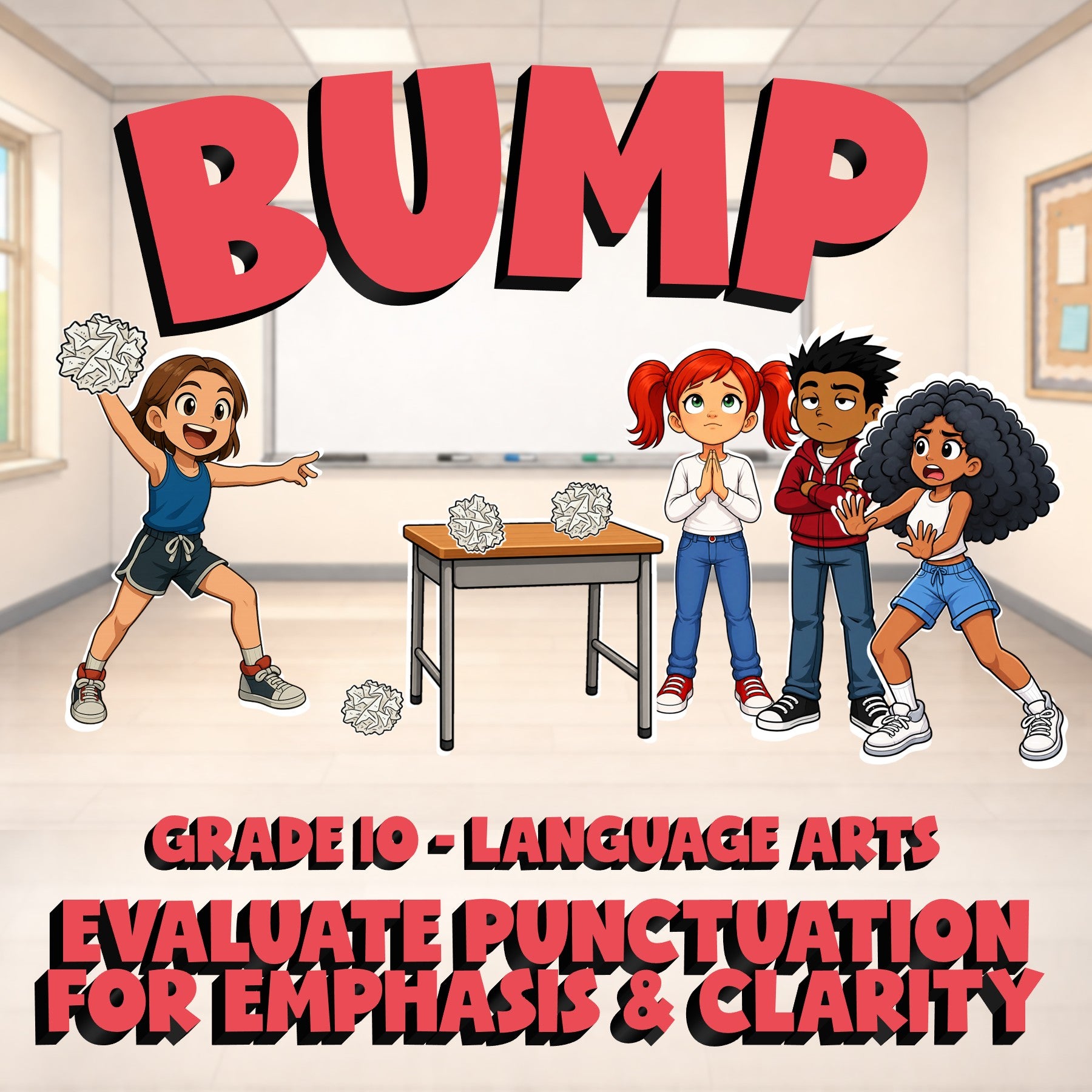 Evaluate Punctuation for Emphasis & Clarity BUMP ELA Game - No Prep Grade 10