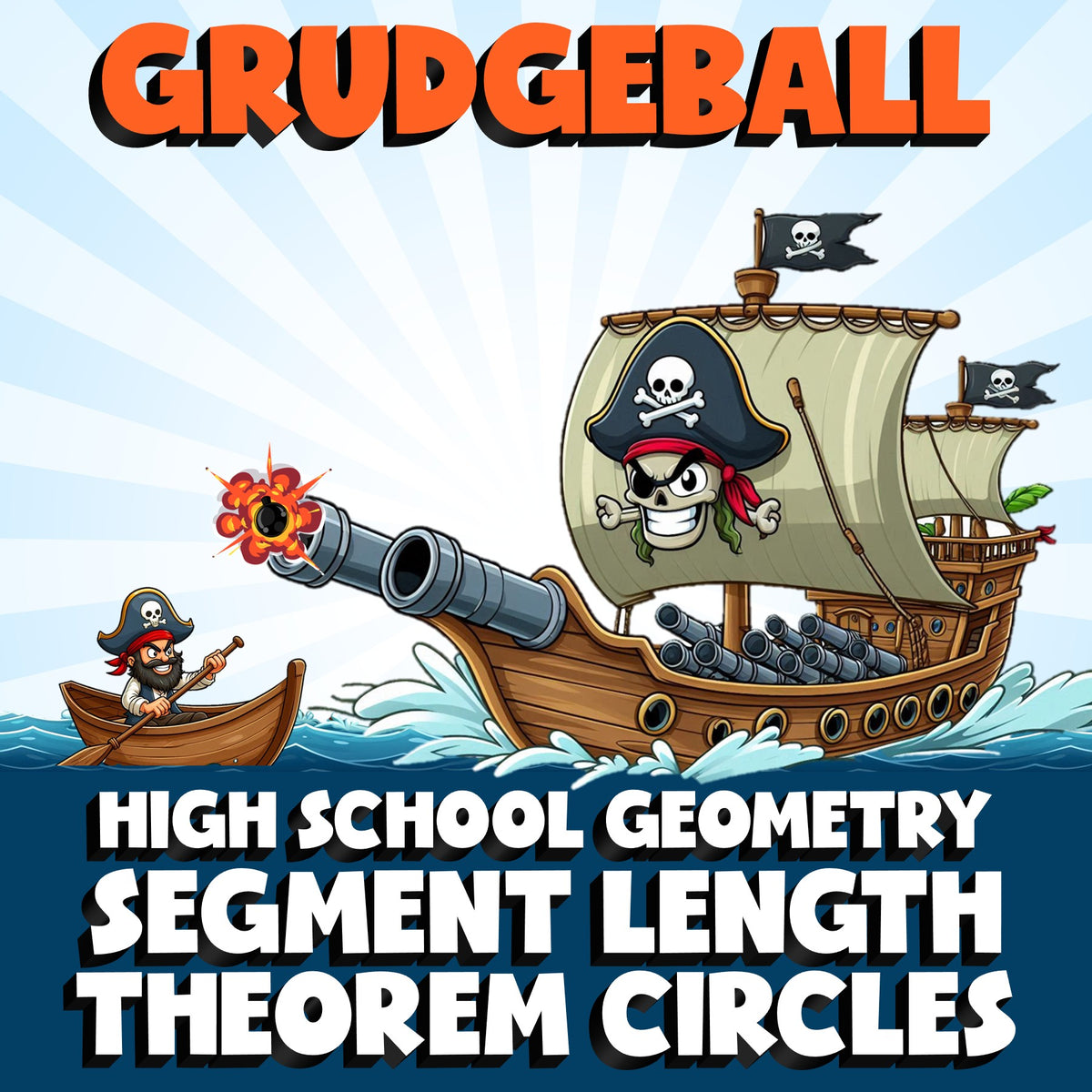Segment Length Theorem Circles GRUDGEBALL Math Game - No Prep Geometry Review