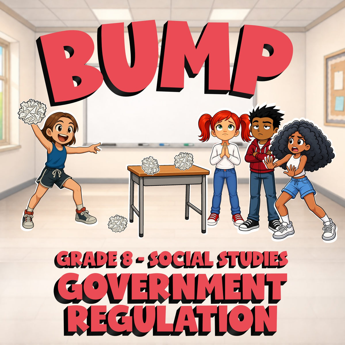 Government Regulation BUMP Socials Game - No Prep Grade 8 Review Activity