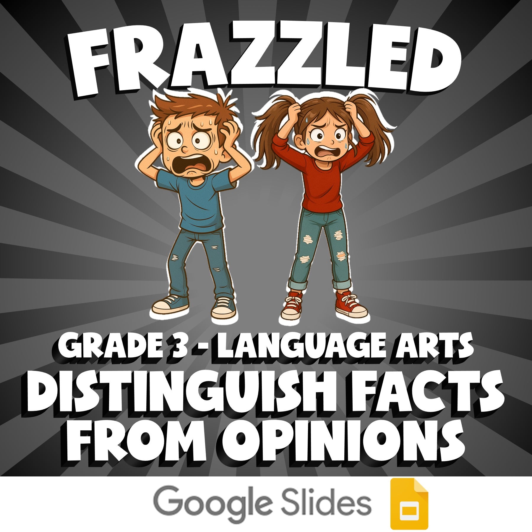 Distinguish Facts From Opinions FRAZZLED ELA Game - No Prep Grade 3 Review