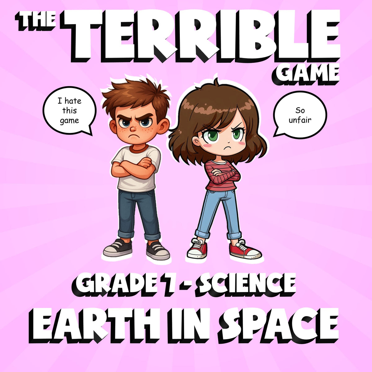 Earth in Space THE TERRIBLE GAME - No Prep Grade 7 Science Review Activity
