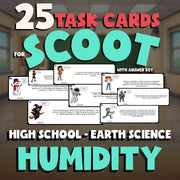 Humidity SCOOT TASK CARDS Game - No Prep Earth Science Review Activity