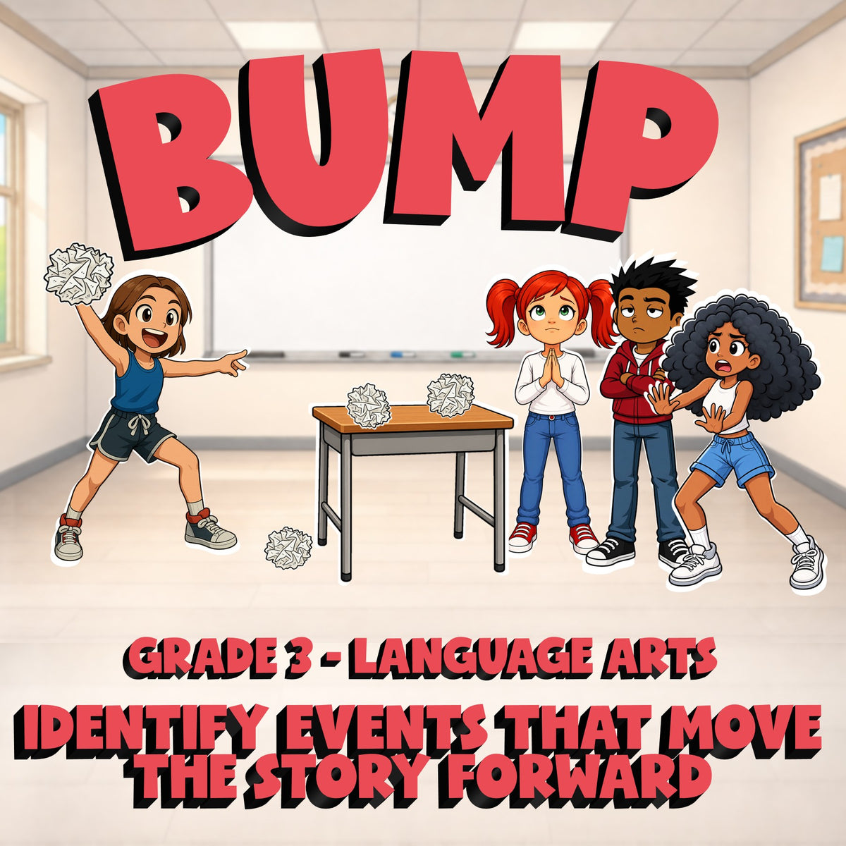 Identify Events That Move the Story Forward BUMP ELA Game - No Prep Grade 3