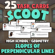 Slopes of Perpendicular Lines SCOOT TASK CARDS Math Game - No Prep Geometry