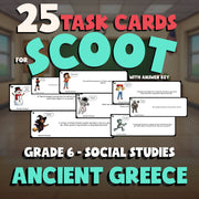 Ancient Greece SCOOT TASK CARDS Socials Game - No Prep Grade 6 Review Activity