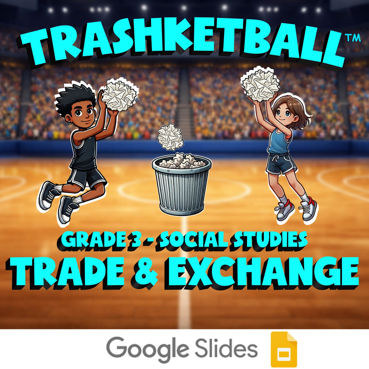 Trade & Exchange TRASHKETBALL Socials Game - No Prep Grade 3 Review Activity