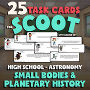 Small Bodies & Planetary History SCOOT TASK CARDS Science Game - Astronomy