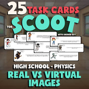 Real vs Virtual Images SCOOT TASK CARDS Science Game - No Prep Physics Review