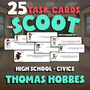 Thomas Hobbes SCOOT TASK CARDS Civics Game - No Prep Review Activity