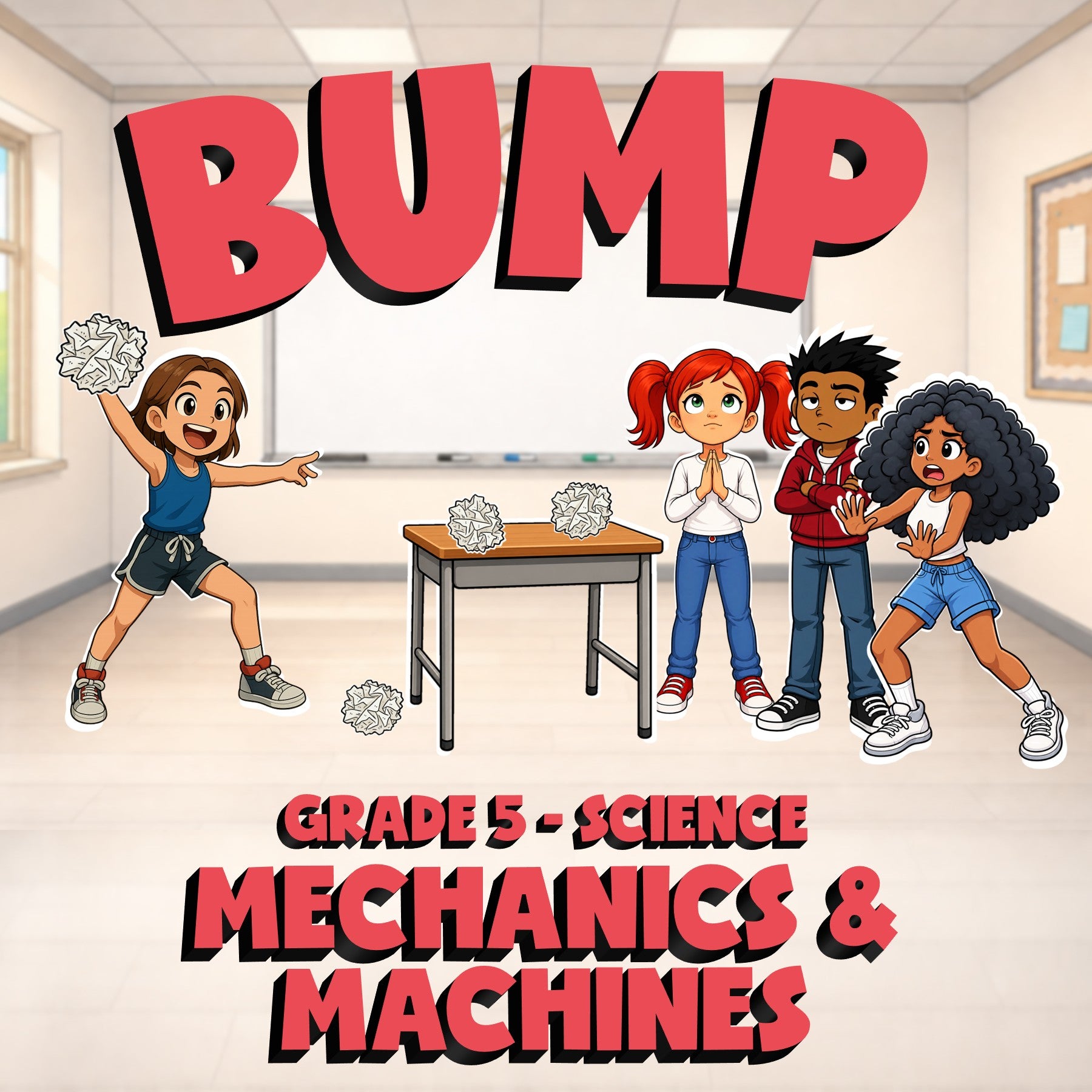 Mechanics & Machines BUMP Science Game - No Prep Grade 5 Review Activity