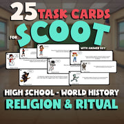 Religion & Ritual SCOOT TASK CARDS Game - No Prep World History Review Activity