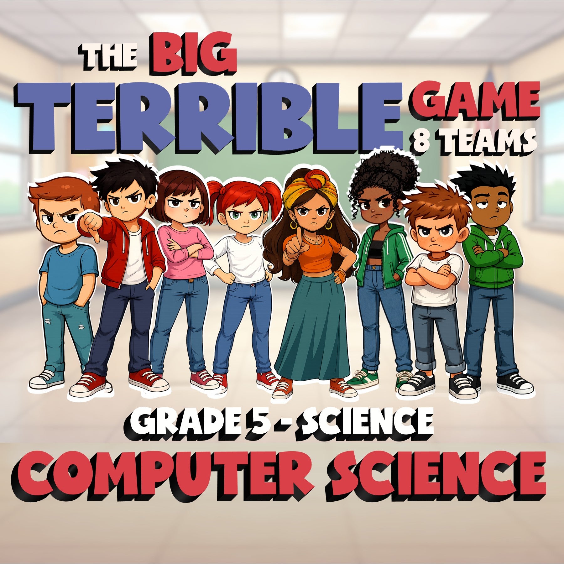 Computer Science BIG TERRIBLE GAME - No Prep Grade 5 Science Review Activity